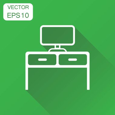 Dizüstü bilgisayar kutsal kişilerin resmi ile mobilya tablo. İş kavramı tabl