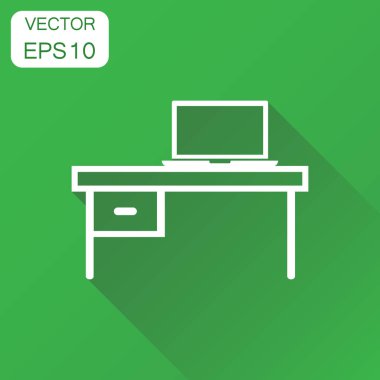 Dizüstü bilgisayar kutsal kişilerin resmi ile mobilya tablo. İş kavramı tabl