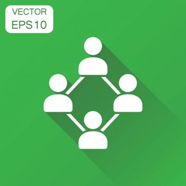 Ağ simgesini. İş kavramı kişi bağlantı piktogram. Vect