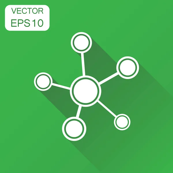 Red social, molécula, ícono de ADN. Concepto de negocio molecule pi — Vector de stock