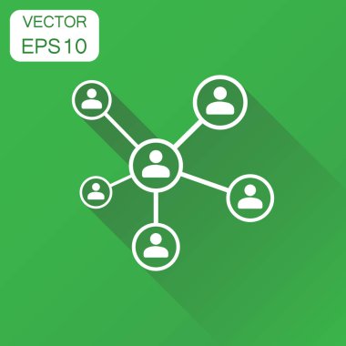 Ağ simgesini. İş kavramı kişi bağlantı piktogram. Vect