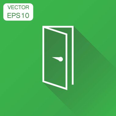 Kapı simgesi. İş kavramı kapı çıkış piktogram. Vektör illustra