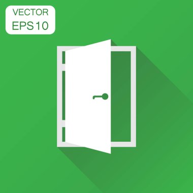Kapı simgesi. İş kavramı kapı çıkış piktogram. Vektör illustra