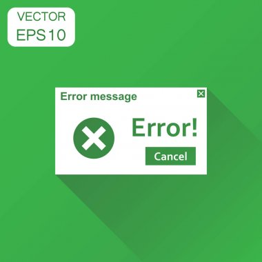 Hata uyarı iletisi simgesi. İş kavramı virüs uyarısı pictogr