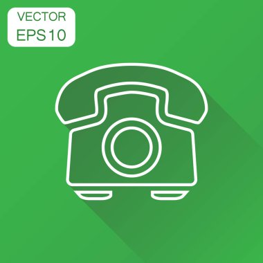 Telefon simgesi. İş kavramı eski vintage telefon çizgi stili