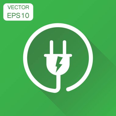 Tak simgesi. İş kavramı güç tel kablo piktogram. Ben vektör