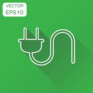 Tak simgesi. İş kavramı güç tel kablo piktogram. Ben vektör