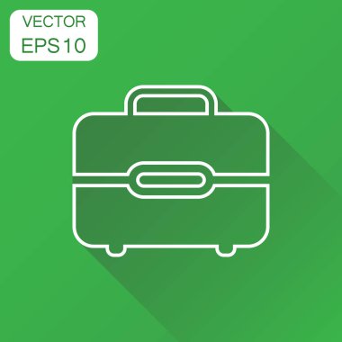 Bavul simgesi. Çizgi stili piktogram içinde iş kavramı Bagaj.