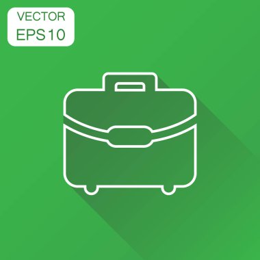 Bavul simgesi. Çizgi stili piktogram içinde iş kavramı Bagaj.