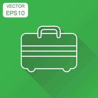 Bavul simgesi. Çizgi stili piktogram içinde iş kavramı Bagaj.