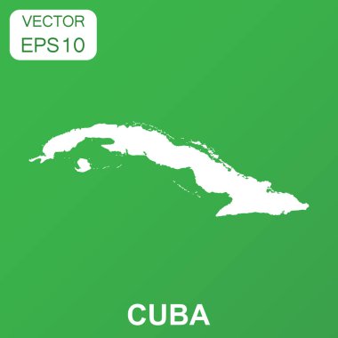 Küba harita simgesi. İş kavramı Küba piktogram. Vektör illustrat