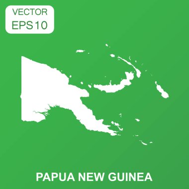 Papua Yeni Gine harita simgesi. İş kavramı Gine piktogram. Ve
