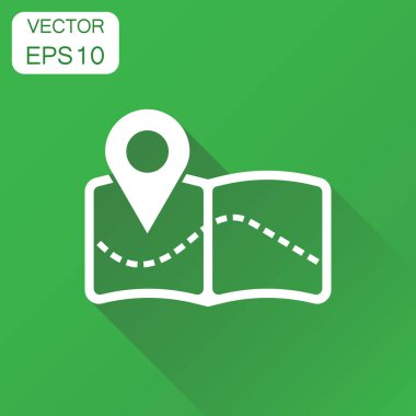 Harita simgesi üzerinde toplu iğne. İş kavramı harita gps piktogram. Vektör 