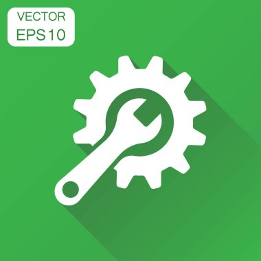 Hizmet araçlar simgesi. İş kavramı dişli anahtar simgesiyle