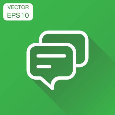 Konuşma balonu simgesinin. İş kavramı tartışma iletişim sembolü pi