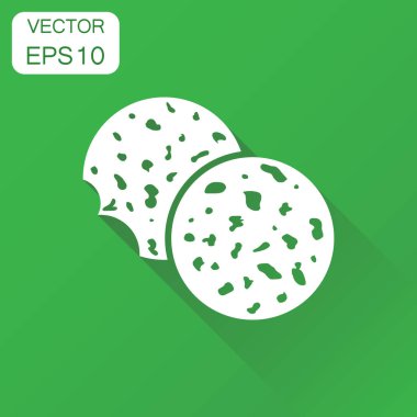 Tanımlama bilgisi simgesi. İş kavramı küçük parça bisküvi piktogram sembol. VEC