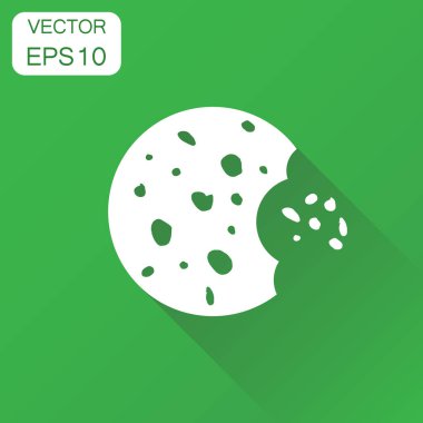 Tanımlama bilgisi simgesi. İş kavramı küçük parça bisküvi piktogram sembol. VEC