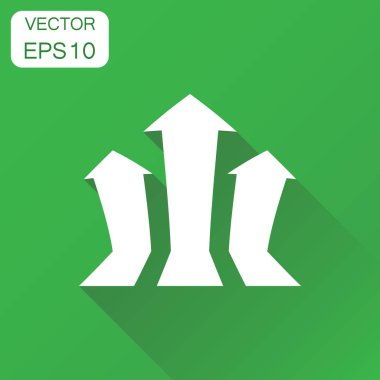 Ok büyüyen grafik simgesi. İş kavramı ilerleme ok büyümek p