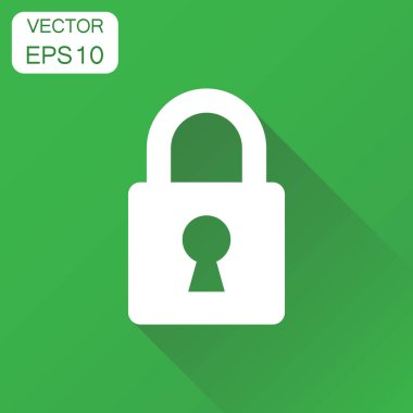 Kilit simgesi. İş kavramı asma kilit soyunma piktogram. Vektör hastası