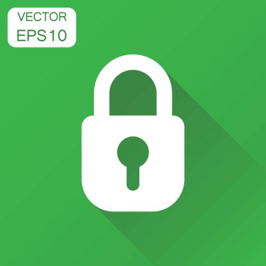 Kilit simgesi. İş kavramı asma kilit soyunma piktogram. Vektör hastası