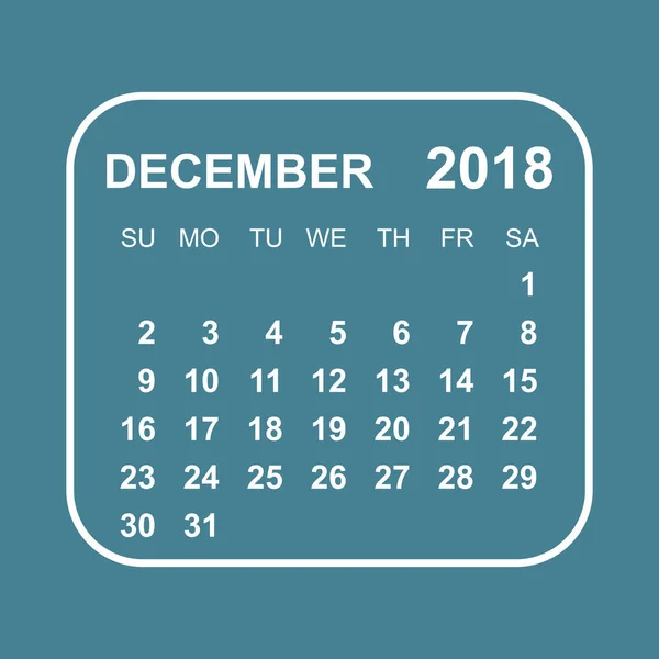 Ημερολόγιο Δεκεμβρίου 2018. Πρότυπο σχεδίασης planner ημερολόγιο. Εβδομάδα s — Διανυσματικό Αρχείο