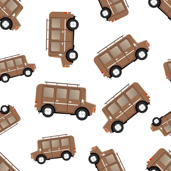 Suv car seamless pattern background icon. Business flat vector i