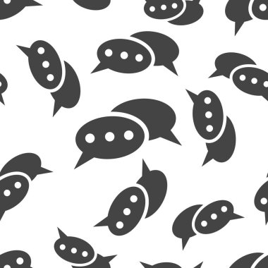 Düşünce balonu Dikişsiz desen arka plan simgesinin. İş düz v