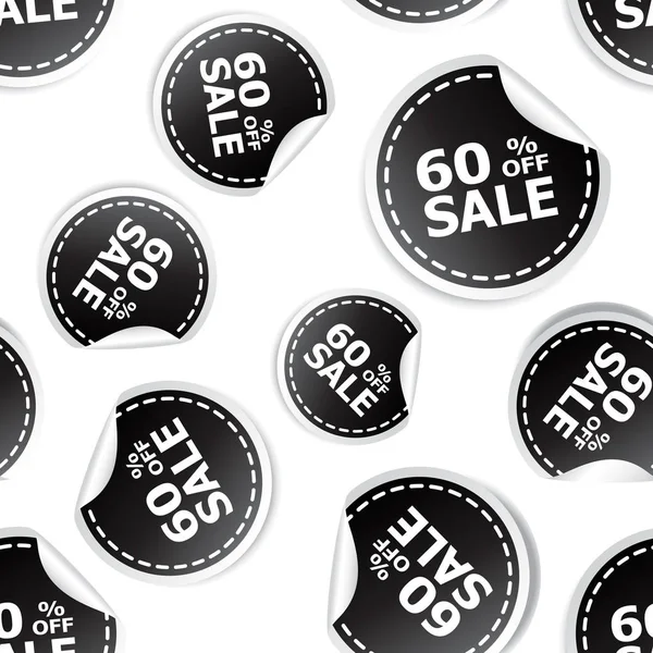 Sale 60% percent off sticker seamless pattern background icon. B — Stock Vector
