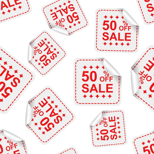 Verkauf 50% Rabatt auf Aufkleber nahtlose Muster Hintergrund-Symbol. b — Stockvektor
