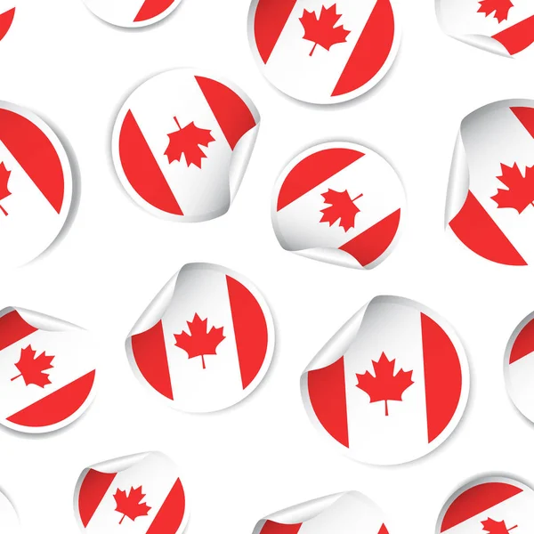 Канадский флаг наклейки бесшовный фон шаблона. Концепция бизнеса — стоковый вектор