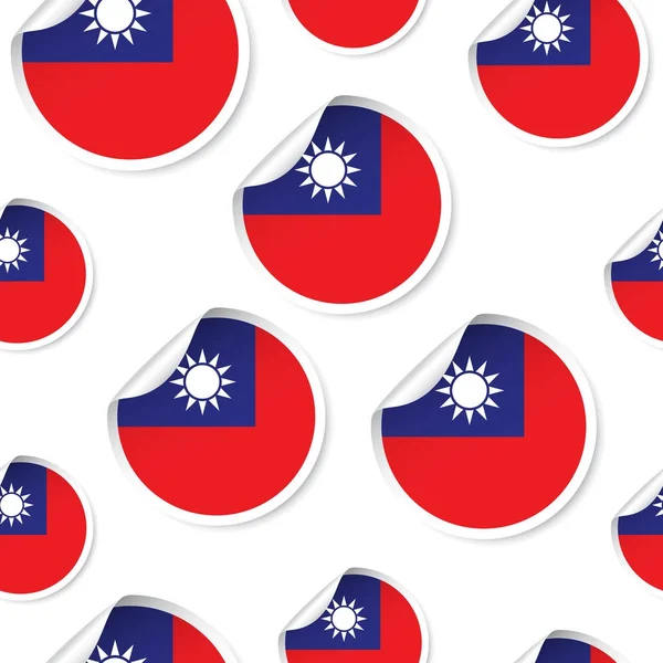 Latar belakang pola stiker bendera Taiwan mulus. Kesombongan bisnis - Stok Vektor