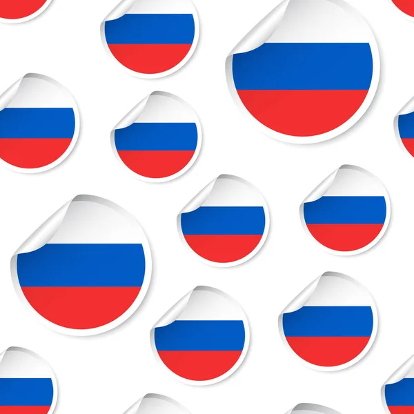 Bandeira Rússia adesivo sem costura fundo padrão. Conceito de negócio —  Vetores de Stock