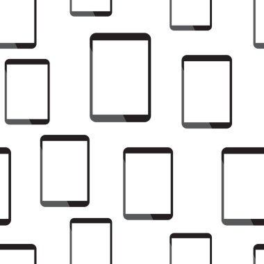 Tablet bilgisayar Dikişsiz desen arka plan. İş düz vecto