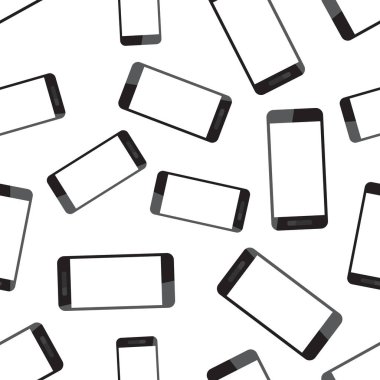 Smartphone Dikişsiz desen arka plan. İş düz vektör hastası