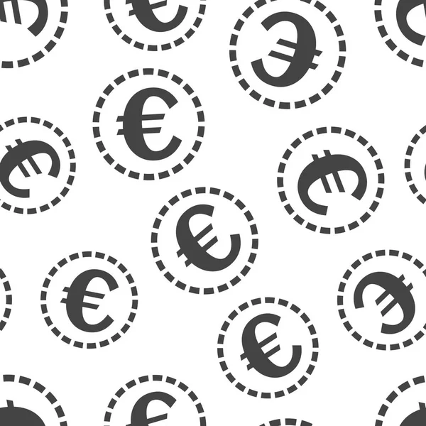 Euro coins money seamless pattern background icon. Business flat — Stock Vector