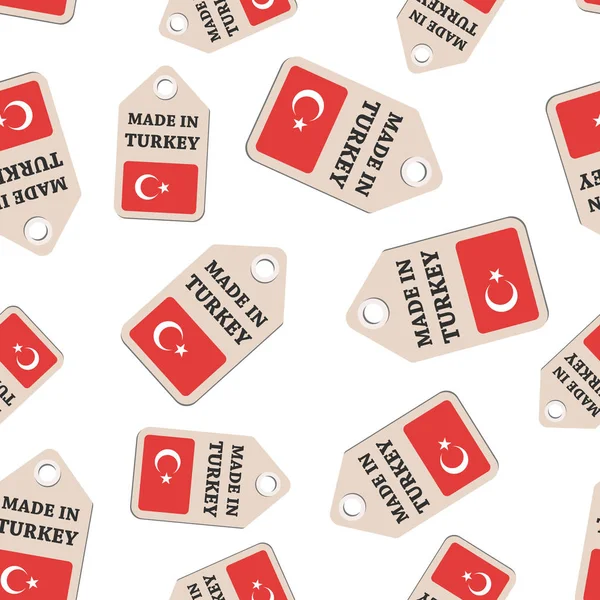 Hang tag w Turcji naklejki z liczby wzór flagi — Wektor stockowy