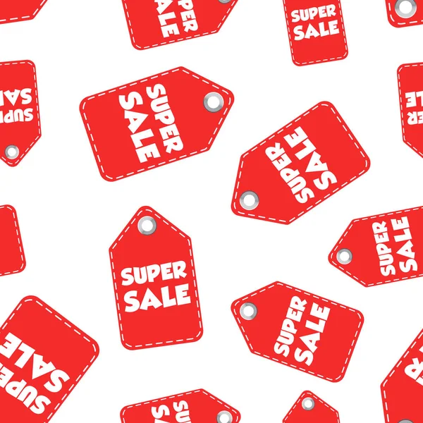 Super Verkauf hängen Tag nahtlose Muster Hintergrund. Geschäftswohnung v — Stockvektor