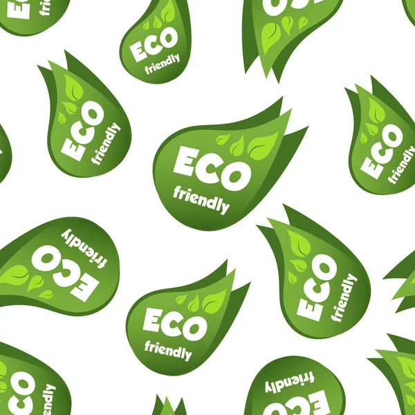 Umweltfreundliche grüne Blatt nahtlose Muster Hintergrund. Wirtschaftsflügel — Stockvektor