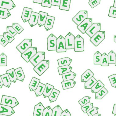 Satılık fiyat etiketi Dikişsiz desen arka plan asılı. İş fla