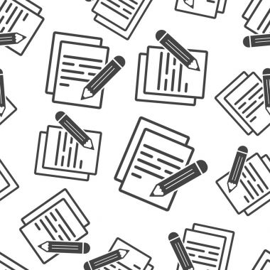 Kalem Dikişsiz desen arka plan ile belge. İş düz 