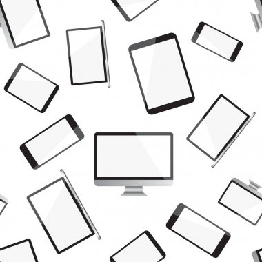 Gerçekçi akıllı telefon, tablet, dizüstü bilgisayar ve masaüstü bilgisayar monito