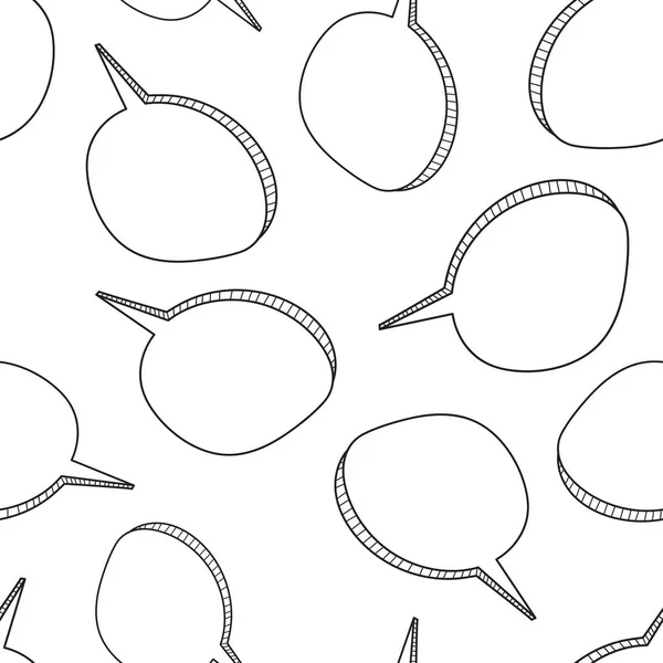 Hand drawn speech bubble icon seamless pattern background. Busin — Stock Vector