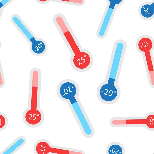 Icono del termómetro Celsius y Fahrenheit sin costura backgro patrón — Vector de stock