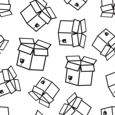 Dikişsiz desen arka plan nakliye kutusunu açma. İş düz vec