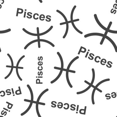 Balık burcu Zodyak işareti Dikişsiz desen arka plan. İş düz ve