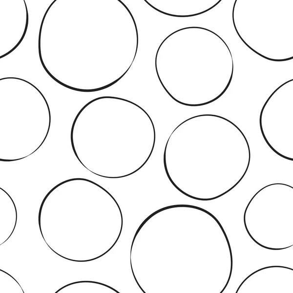 Handgezeichnete Kritzelkreise nahtloser Muster-Hintergrund. Unternehmen — Stockvektor