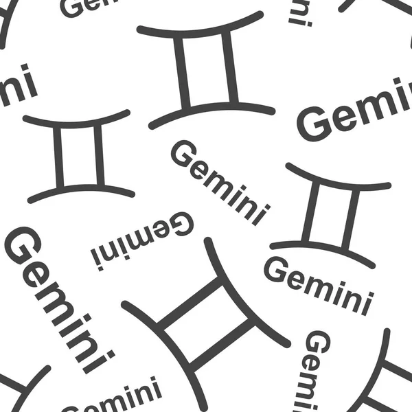 Gemini zodiac sign seamless pattern background. Business flat ve — Stock Vector