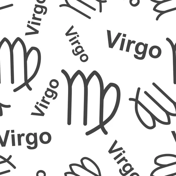 Virgo zodiac sign seamless pattern background. Business flat vec — Stock Vector