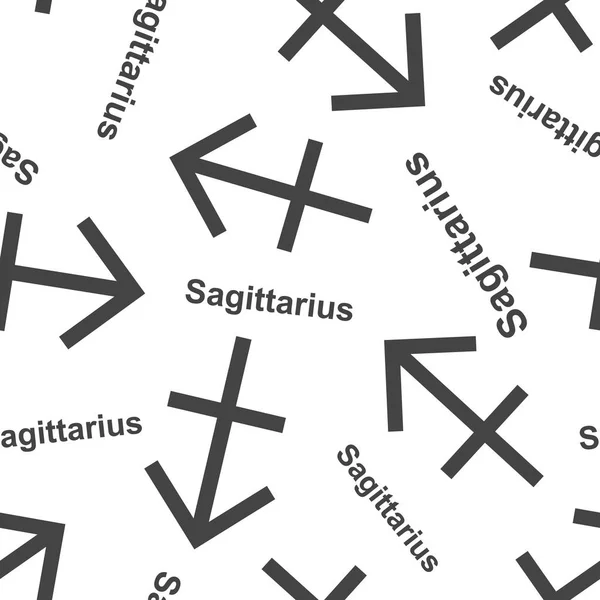 Sagittarius zodiac sign seamless pattern background. Business fl — Stock Vector