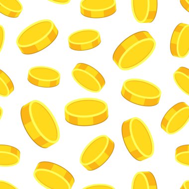 Para sikke Dikişsiz desen arka plan. İş düz vektör Il